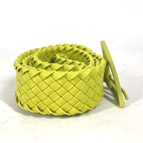 BOTTEGA VENETA 691232 Triangle Intrecciato belt rubber Kiwi Light GreenBased main image 15